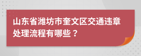 山东省潍坊市奎文区交通违章处理流程有哪些？