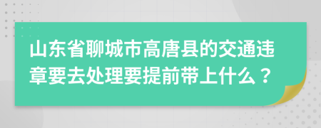 山东省聊城市高唐县的交通违章要去处理要提前带上什么？