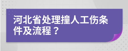 河北省处理撞人工伤条件及流程？