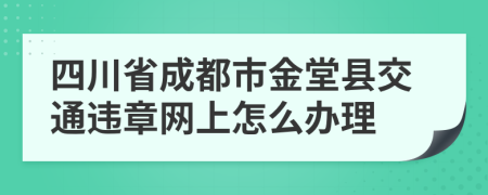 四川省成都市金堂县交通违章网上怎么办理