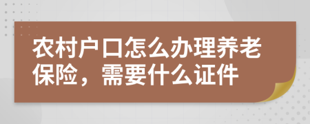 农村户口怎么办理养老保险，需要什么证件