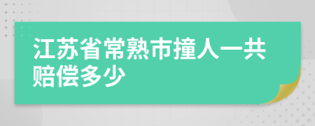 江苏省常熟市撞人一共赔偿多少