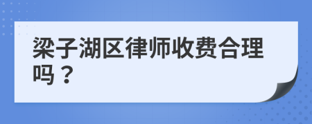 梁子湖区律师收费合理吗？