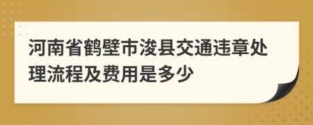 河南省鹤壁市浚县交通违章处理流程及费用是多少