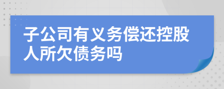 子公司有义务偿还控股人所欠债务吗