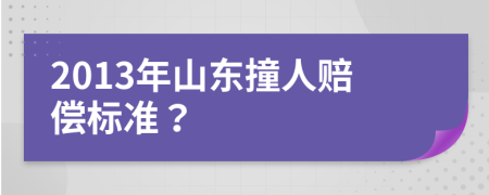 2013年山东撞人赔偿标准？