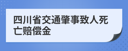 四川省交通肇事致人死亡赔偿金