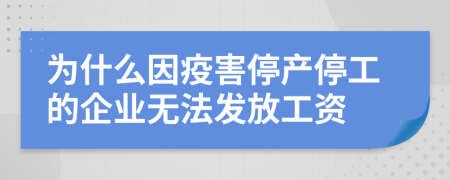 为什么因疫害停产停工的企业无法发放工资