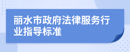 丽水市政府法律服务行业指导标准