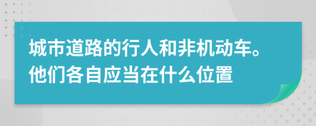 城市道路的行人和非机动车。他们各自应当在什么位置