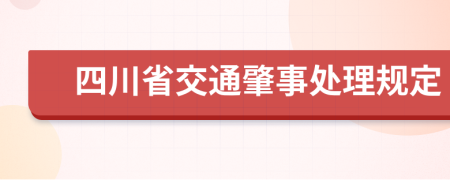 四川省交通肇事处理规定