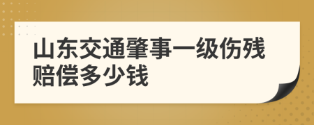 山东交通肇事一级伤残赔偿多少钱