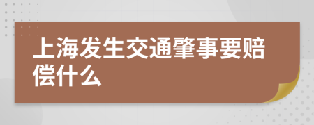 上海发生交通肇事要赔偿什么