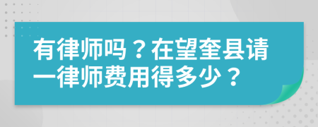 有律师吗？在望奎县请一律师费用得多少？