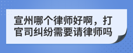 宣州哪个律师好啊，打官司纠纷需要请律师吗