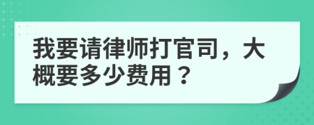 我要请律师打官司，大概要多少费用？