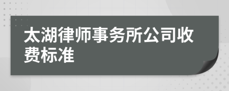 太湖律师事务所公司收费标准
