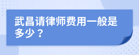 武昌请律师费用一般是多少？