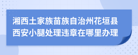 湘西土家族苗族自治州花垣县西安小腿处理违章在哪里办理