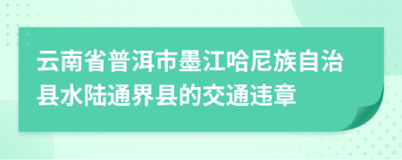 云南省普洱市墨江哈尼族自治县水陆通界县的交通违章