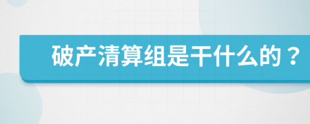 破产清算组是干什么的？