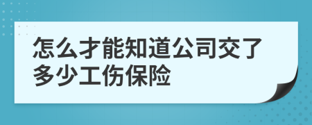 怎么才能知道公司交了多少工伤保险