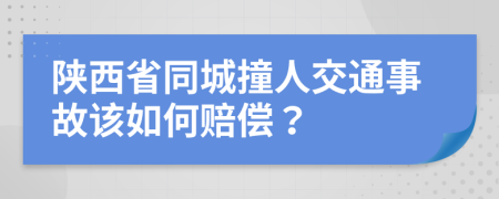 陕西省同城撞人交通事故该如何赔偿？