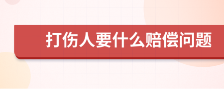 打伤人要什么赔偿问题