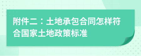 附件二：土地承包合同怎样符合国家土地政策标准