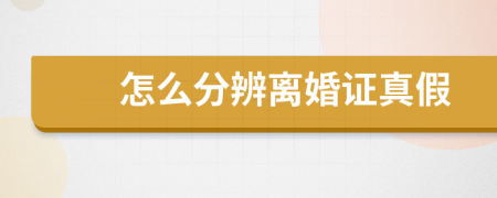 怎么分辨离婚证真假