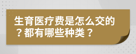 生育医疗费是怎么交的？都有哪些种类？