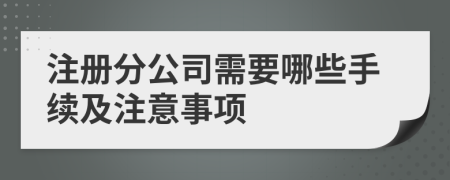 注册分公司需要哪些手续及注意事项