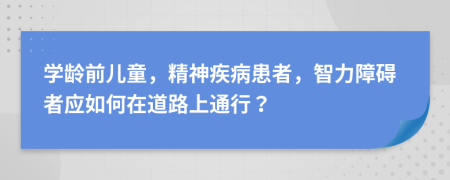 学龄前儿童，精神疾病患者，智力障碍者应如何在道路上通行？