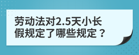 劳动法对2.5天小长假规定了哪些规定？