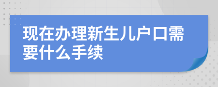 现在办理新生儿户口需要什么手续
