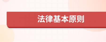 法律基本原则