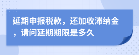 延期申报税款，还加收滞纳金，请问延期期限是多久