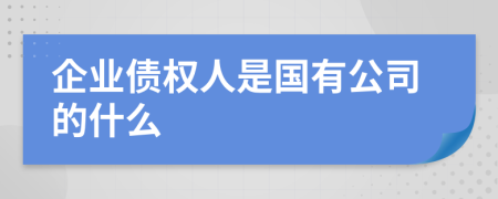 企业债权人是国有公司的什么