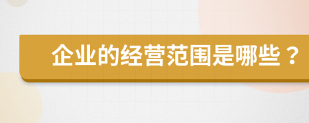 企业的经营范围是哪些？