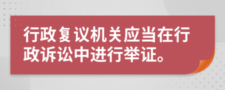 行政复议机关应当在行政诉讼中进行举证。