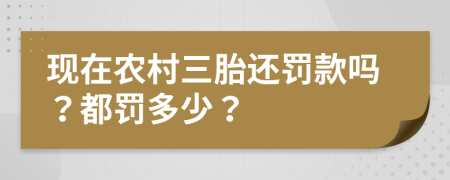 现在农村三胎还罚款吗？都罚多少？