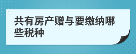 共有房产赠与要缴纳哪些税种