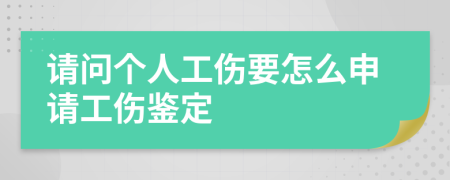 请问个人工伤要怎么申请工伤鉴定