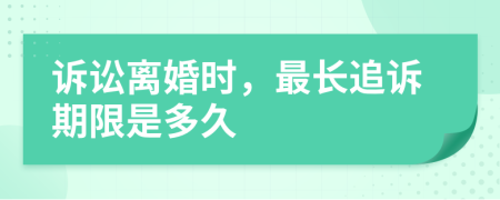 诉讼离婚时，最长追诉期限是多久