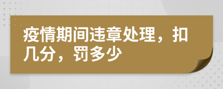 疫情期间违章处理，扣几分，罚多少