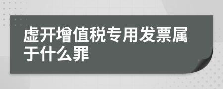 虚开增值税专用发票属于什么罪