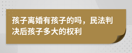 孩子离婚有孩子的吗，民法判决后孩子多大的权利