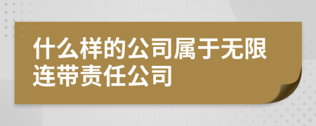 什么样的公司属于无限连带责任公司