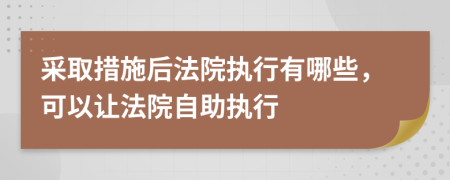 采取措施后法院执行有哪些，可以让法院自助执行