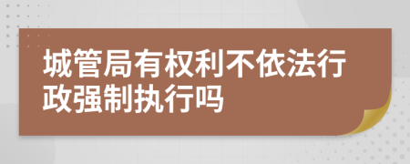 城管局有权利不依法行政强制执行吗